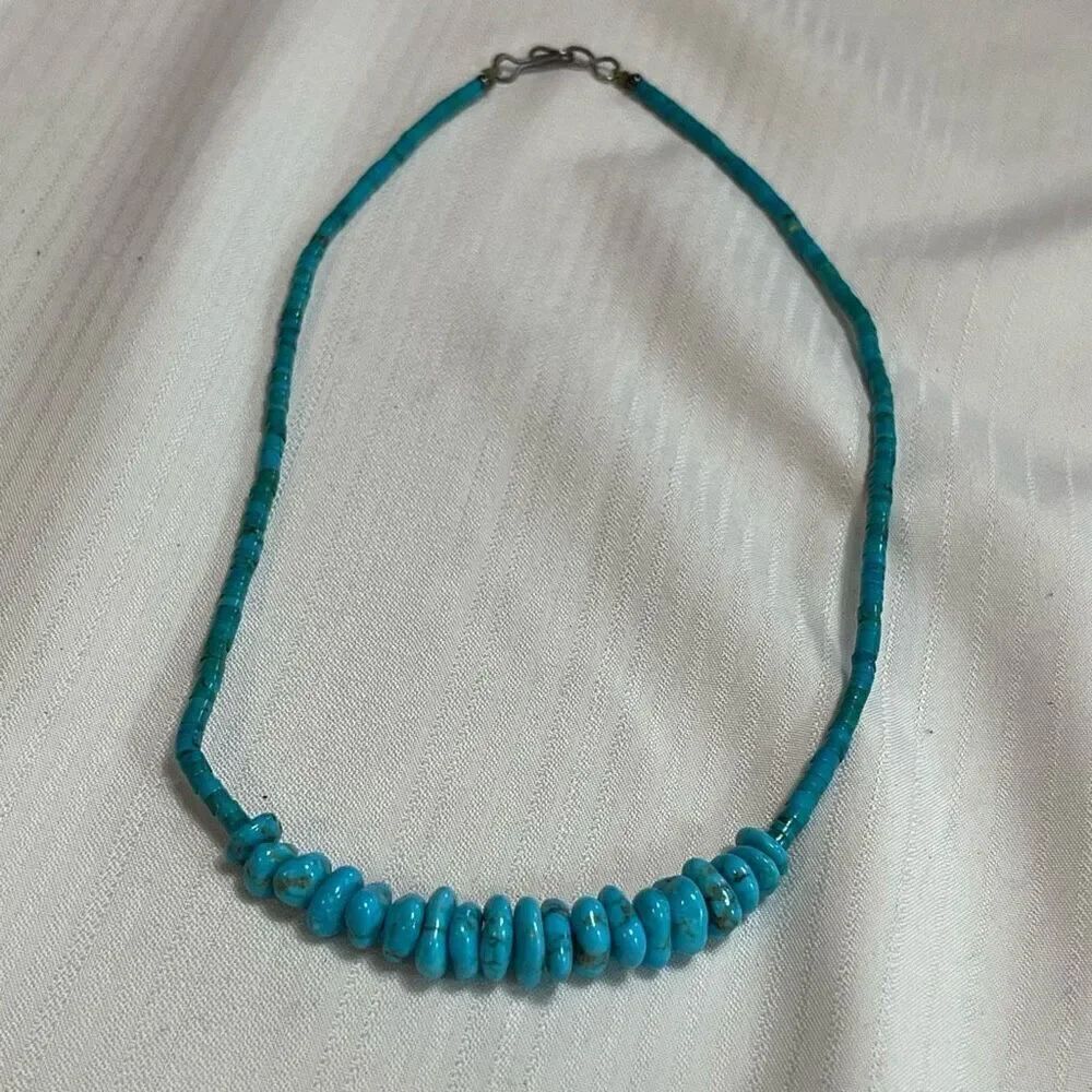 Natural Turquoise Beaded Necklace Stunning
